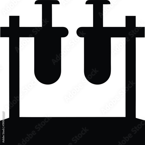 capillary tube melting point silhouette vector illustration on transparent background