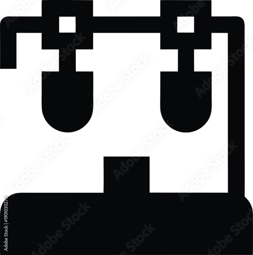 capillary tube melting point silhouette vector illustration on transparent background