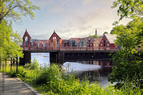 River Nidelva and The Old Bridge in Trondheim