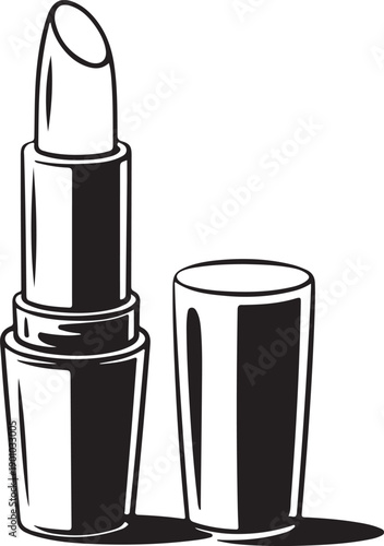 Elegant lipstick and matching compact set displayed side by side Vector