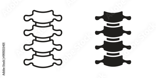 Spine icon vector pack. Thin linear and black flat style.