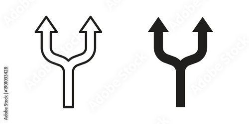 Split icon vector pack. Thin linear and black flat style.