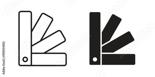 Swatchbook icon vector pack. Thin linear and black flat style.