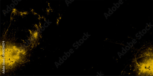 Abstract black and brown texture background with black wall texture design. A chaotic wavy pattern in gold, with fine tinsel on a black background.  Lens flare soft abstract design. 