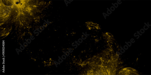 Abstract black and brown texture background with black wall texture design. A chaotic wavy pattern in gold, with fine tinsel on a black background.  Lens flare soft abstract design. 
