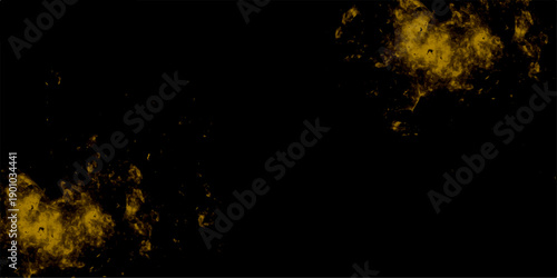 Abstract black and brown texture background with black wall texture design. A chaotic wavy pattern in gold, with fine tinsel on a black background.  Lens flare soft abstract design. 