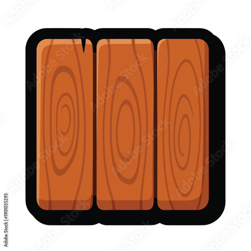 Three wooden panels with concentric oval patterns on a black background viewed from the front