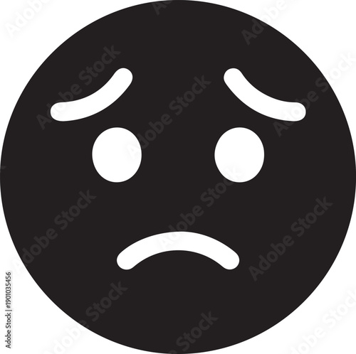 A frustrated emoticon face with a disappointed expression on a white background
