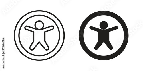 Universal access icon vector pack. Thin linear and black flat style.