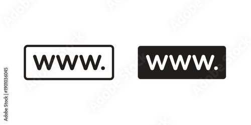 Url icon vector pack. Thin linear and black flat style.