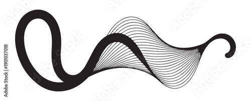 Abstract flowing wavy line art with thin parallel lines creating dynamic illusion and motion