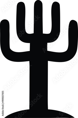 Ancient depiction of a trident symbol commonly associated with mythological and religious iconography