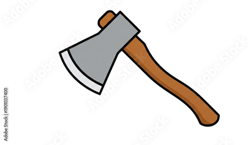 Modern Solid Vector Axe Icon – Isolated on White Background