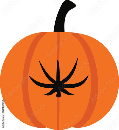 A stylized jack-o'-lantern pumpkin with a carved cannabis leaf face for a unique halloween twist