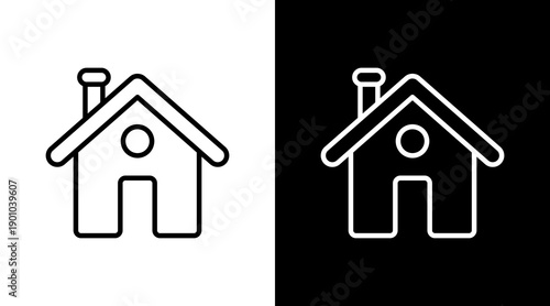Home White Icon Set Design