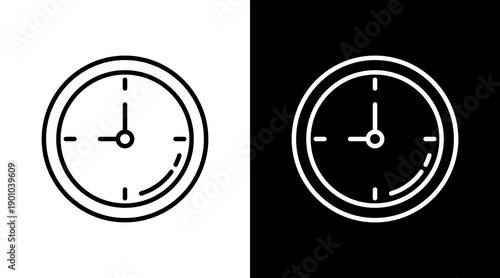 Clock White Icon Set Design