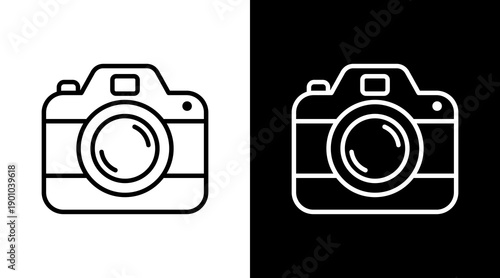 Camera White Icon Set Design