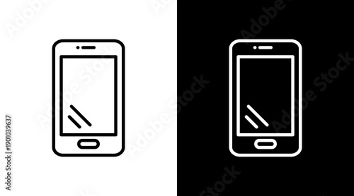 Smartphone White Icon Set Design