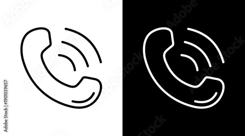 Phone White Icon Set Design