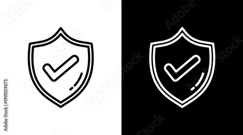 Shield White Icon Set Design