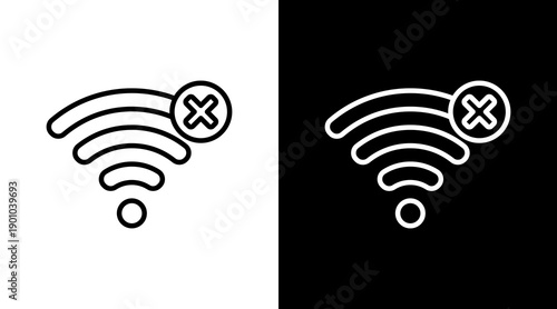No Signal White Icon Set Design