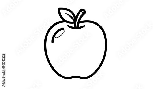 Apple dotted line tracing activity vector for kids handwriting practice educational fruit worksheet isolated on white background