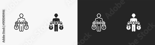 Set of decision making icon in black and white collection