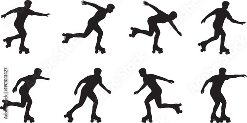 Wallpaper Mural Roller Skating Moves Sequence Showing Different Body Positions And Actions Torontodigital.ca