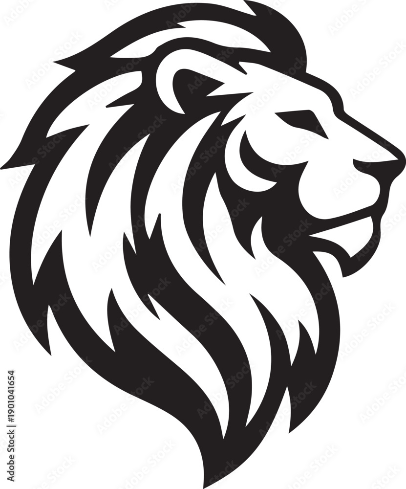 Obraz premium Majestic Lion head logo design with flowing mane