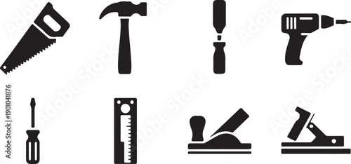 Wallpaper Mural Set of eight essential hand tools icons for graphic design projects Torontodigital.ca
