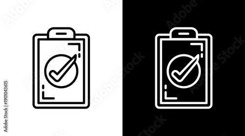 Approval White Icon Set Design