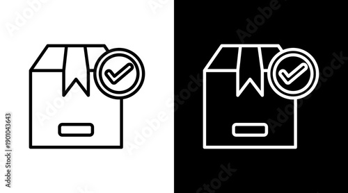 Product Approve White Icon Set Design
