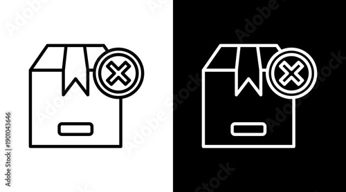 Product Reject White Icon Set Design