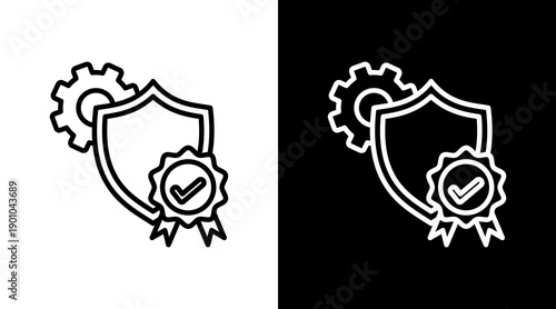 Quality Assurance White Icon Set Design