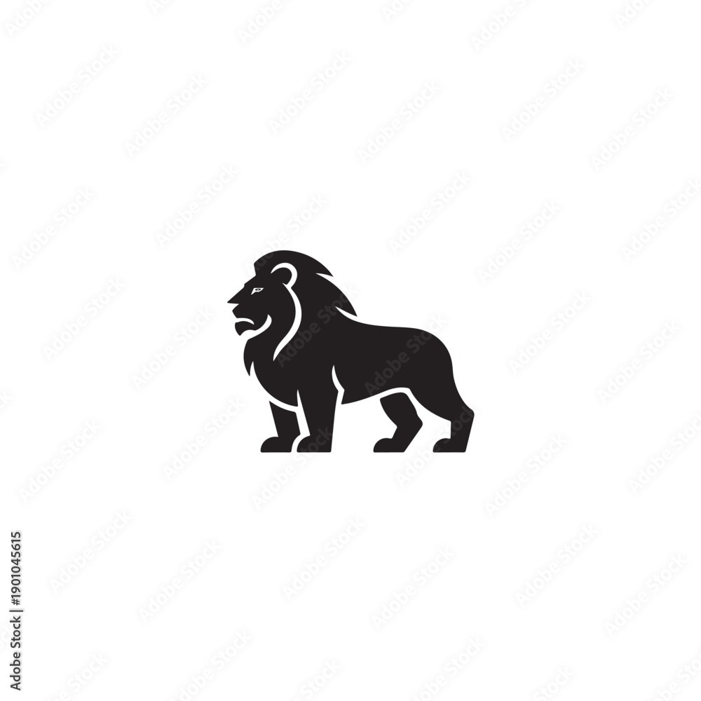 Fototapeta premium Wild Cat King Silhouette Vector