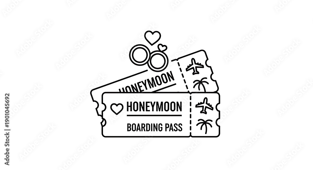 Obraz premium Honeymoon Travel Tickets.