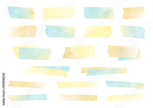 水彩の夏色のマスキングテープ