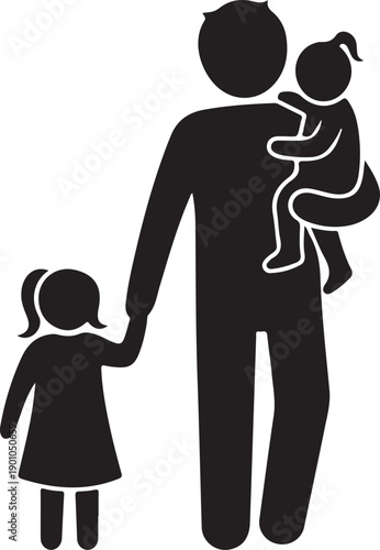 Parents appreciation day a family illustration with a parent and two children