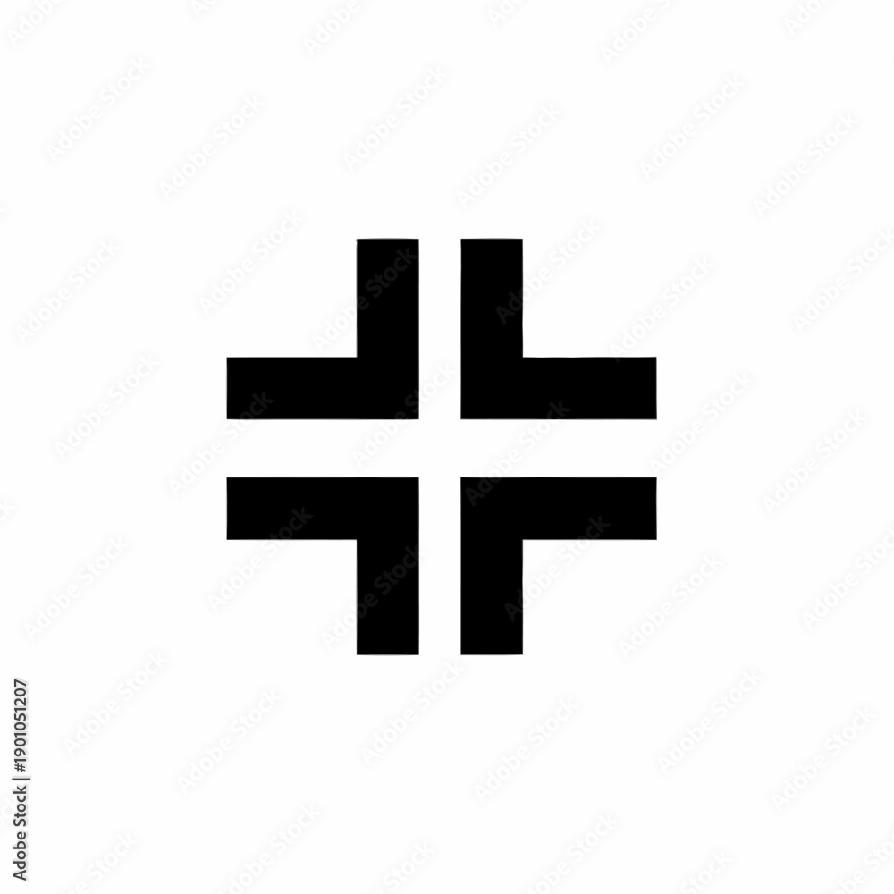 Obraz premium Black Cross Symbol Abstract Geometric Design.