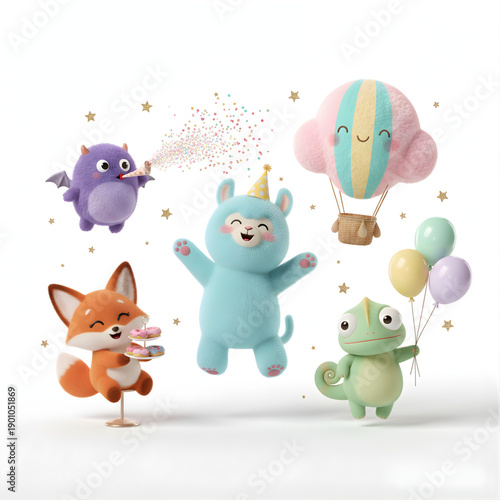 Photography Cute animals and cute balloons