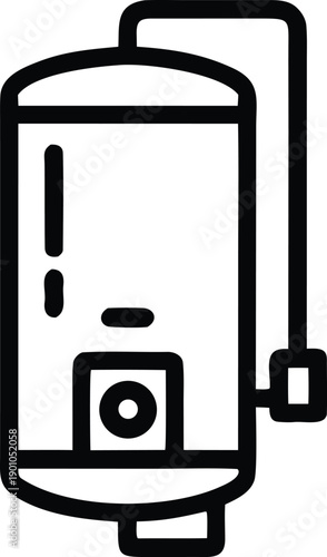 Water heater icon, line isolated on a transparent background, perfect for web, apps, and print