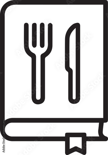 Cookbook Icon – Recipe Book with Fork and Knife