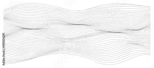 Abstract black and white fluid dynamics illustration showing smooth curved streamlines around central shape representing aerodynamics, airflow, engineering design, and scientific visualization