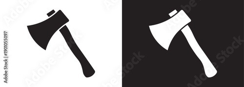 Axe icon, silhouette pictogram. Axe icon graphic doodle designs collection. Minimalist icon, axe vector, black and white. Vector simple flat graphic illustration. Isolated object on a white background