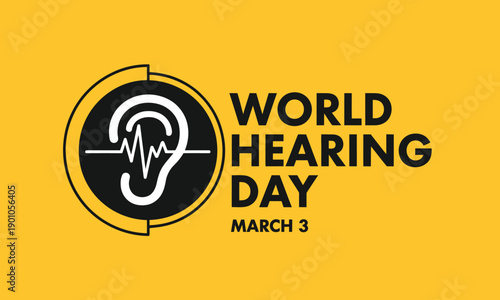 World Hearing Day Logo on Yellow Background