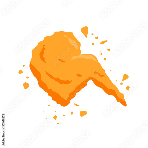Fried chicken wing cartoon. Fast food vector illustration. Can be used for wallpaper and sticker