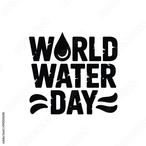 World Water Day Logo Design Featuring Water Droplet Typography Style