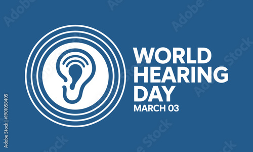 World Hearing Day Logo on Blue Background