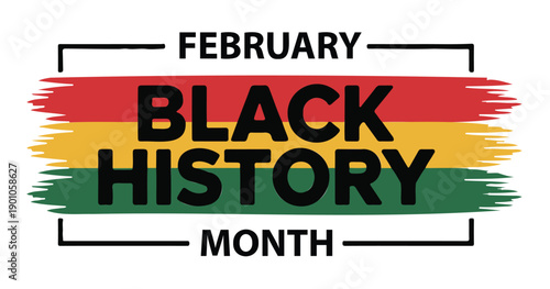 Black History Month February Logo Vector on a White Background