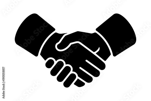silhouette handshake graphic symbolizing agreement, deal, and cooperation